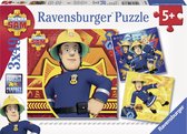 Ravensburger puzzel Brandweerman Sam: Bij gevaar Sam roepen - 3x49 stukjes - kinderpuzzel - Multicolor