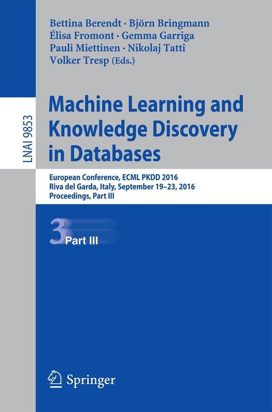 Lecture Notes in Computer Science 9853 - Machine Learning an ... - cover