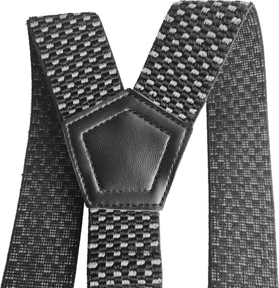 Bretelles Noir et Blanc - 3 Clips - Avec pince extra solide, solide et large qui ne se détachera pas !