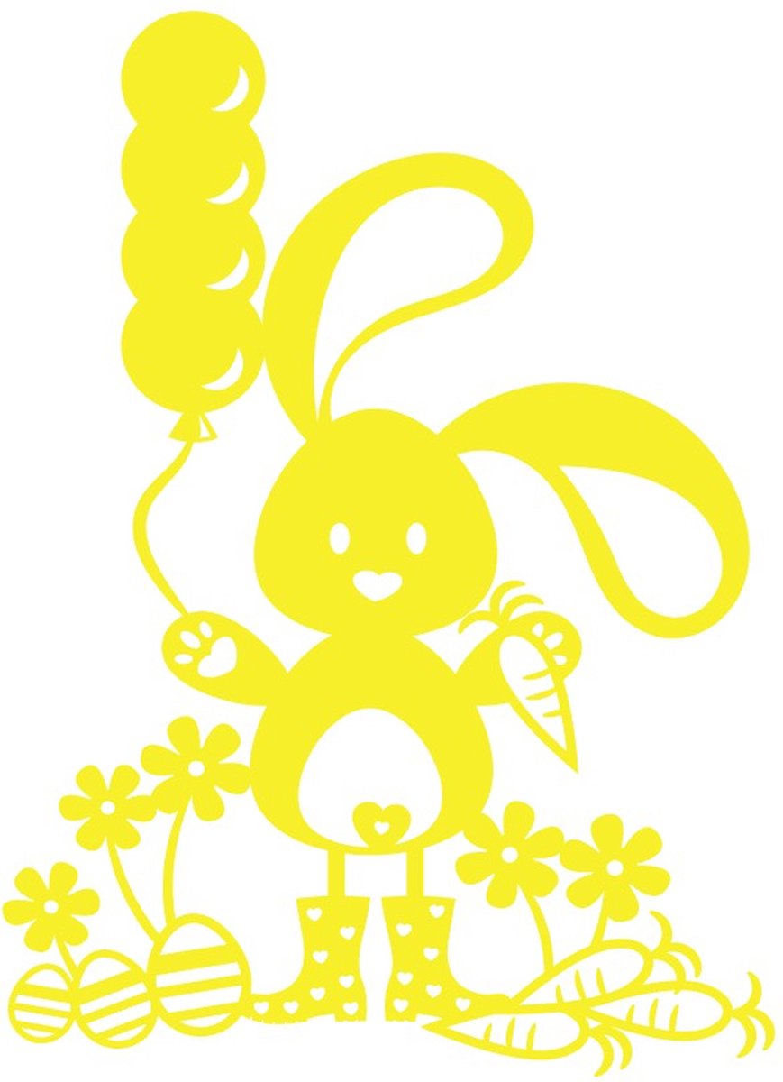 Raamsticker - Paashaas - Pasen - Decoratief - Raamdecoratie - Statische Raamfolie - Herbruikbaar