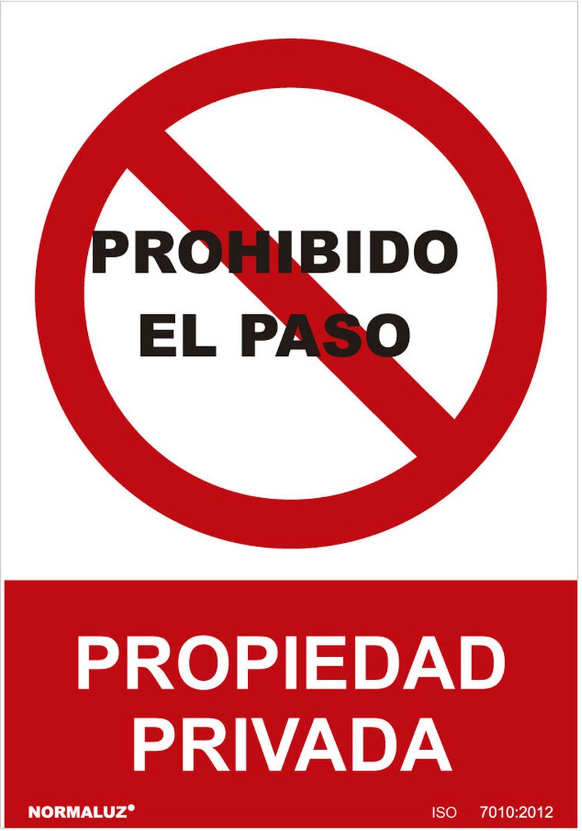 Bord Normaluz Prohibido el paso propiedad privada PVC (30 x 40 cm)
