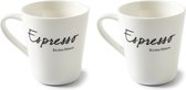 Riviera Maison Classic Espresso Mug - Espresso Kopjes Porselein - Mokken set van 2 - 125 ml