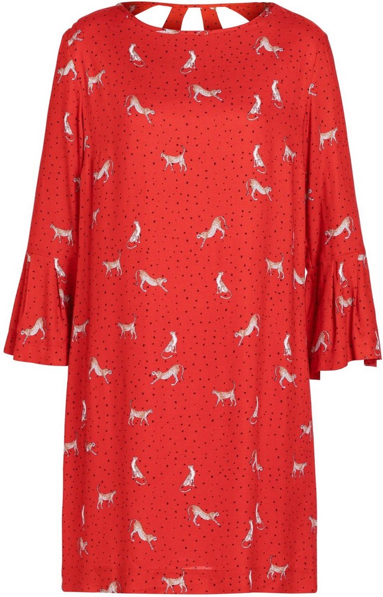 Ana Alcazar • rode jurk met luipaarden • maat 36