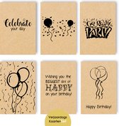 WKBC002 - Set kaarten van 12 stuks - Verjaardagskaarten met envelop - verjaardagskaarten volwassenen - verjaardagskaart - Wenskaart - verjaardagskaarten set -