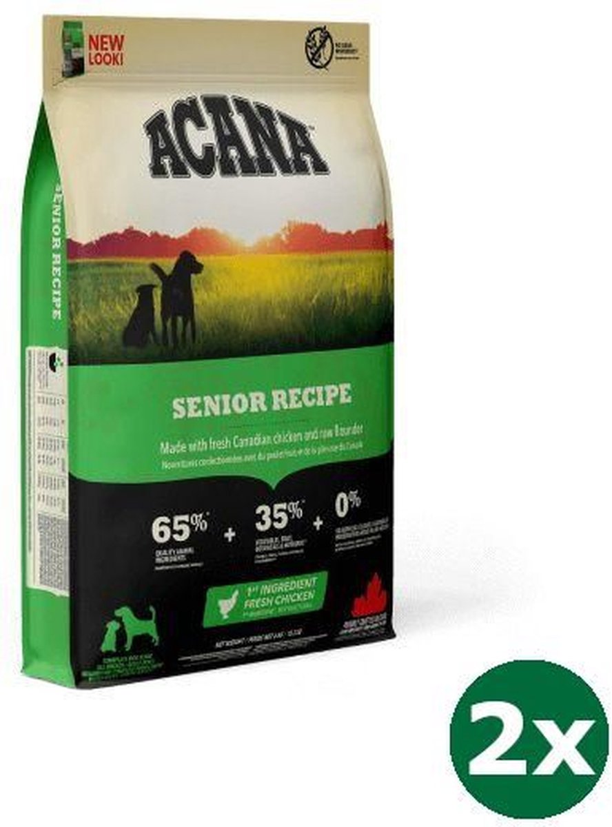 2x11,4 kg Acana dog senior dog hondenvoer