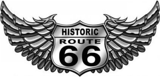 Wandbord Special Shaped - Historic Route 66 Wing