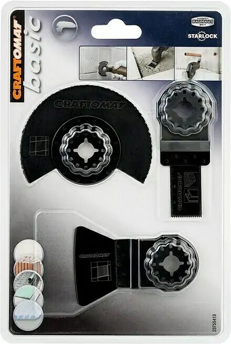 CRAFTOMAT multitool zaagbladen Tegels en hout Starlock Set 3