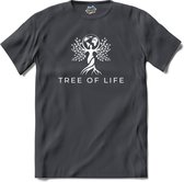 Tree Of Life | Yoga - Namaste - Yoga mat - T-Shirt - Unisex - Mouse Grey - Maat XXL
