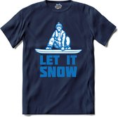 Let It Snow | Skiën - Bier - Winter sport - T-Shirt - Unisex - Navy Blue - Maat 4XL