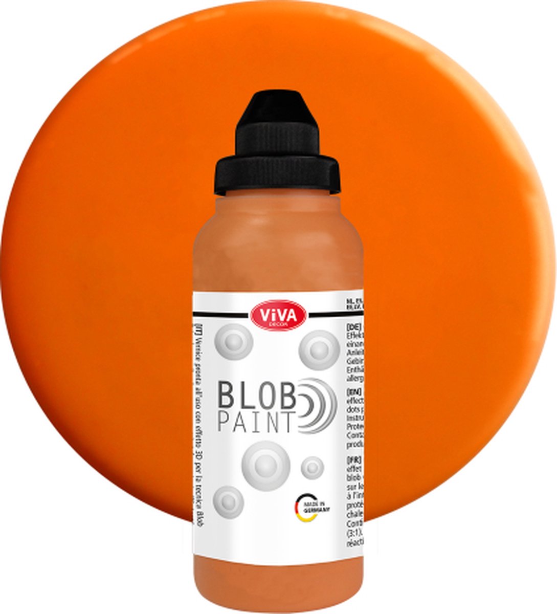 Viva Decor Blob Paint - 280ml - Schilderen- Verf - 3d effect - Nieuw, Kleurrijk - Ontspannend - Creative Hobby - DIY - Knutselen - Vrije tijd - Handwerken - Oranje