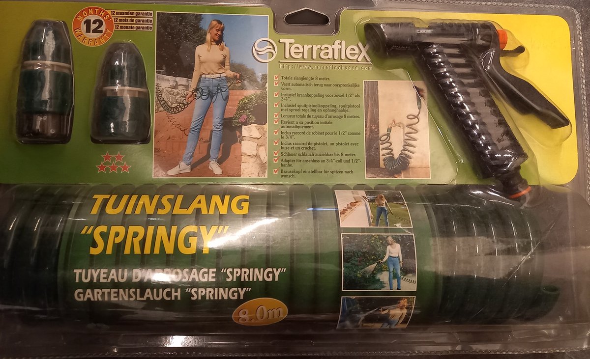 Terraflex flexibele tuinslang - Raakt niet in de war - Incl. spuitpistool