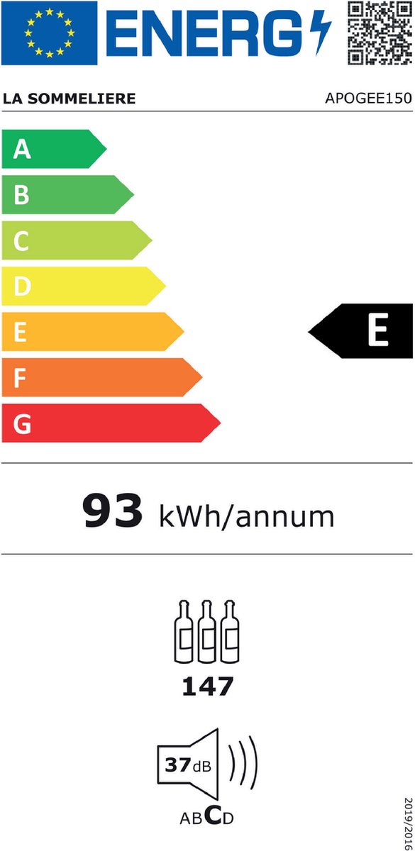 La Sommelière APOGEE150 Wijnkoelkast 1 Zone - afbeelding 2