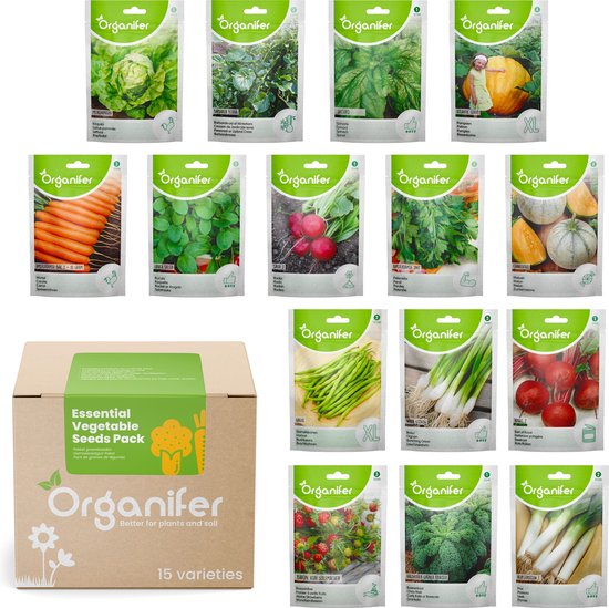 Pack Graines de légumes - 15 Variétés Essentielles - Organifer