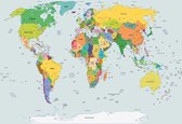 Papier peint Carte du monde politique Atlas | VEXXL - 312 cm x 219 cm | Polaire 130gr / m2