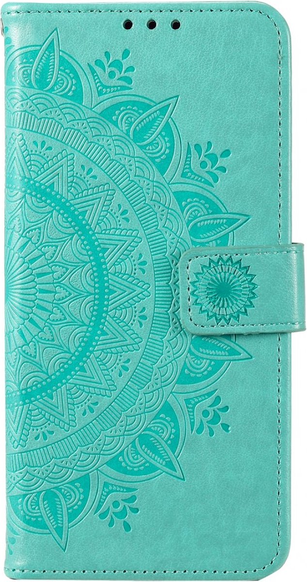 Bloem mandala groen agenda book case hoesje Motorola Moto E13