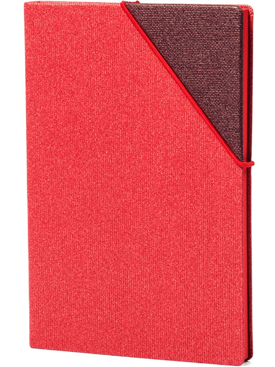 Papacasso Bullet Journal - notitieboek a5 - premium hardcover notebook - luxe zuurvrij papier - elastiek sluiting - opbergvak - 256 pagina's - dotted - rood