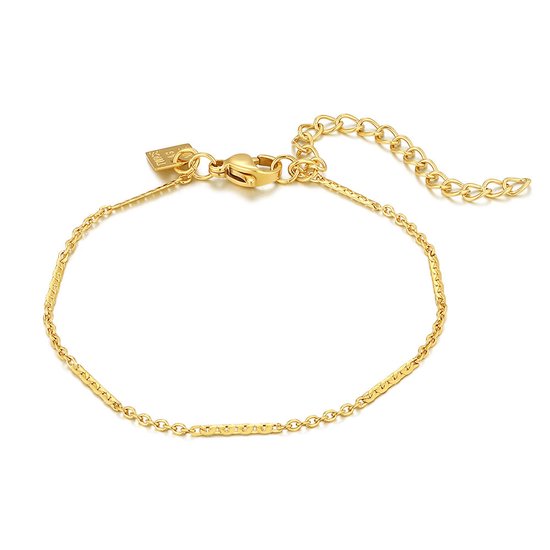 Twice As Nice Armband in goudkleurig edelstaal, 2 verschillende kettingen 16 cm + 5 cm