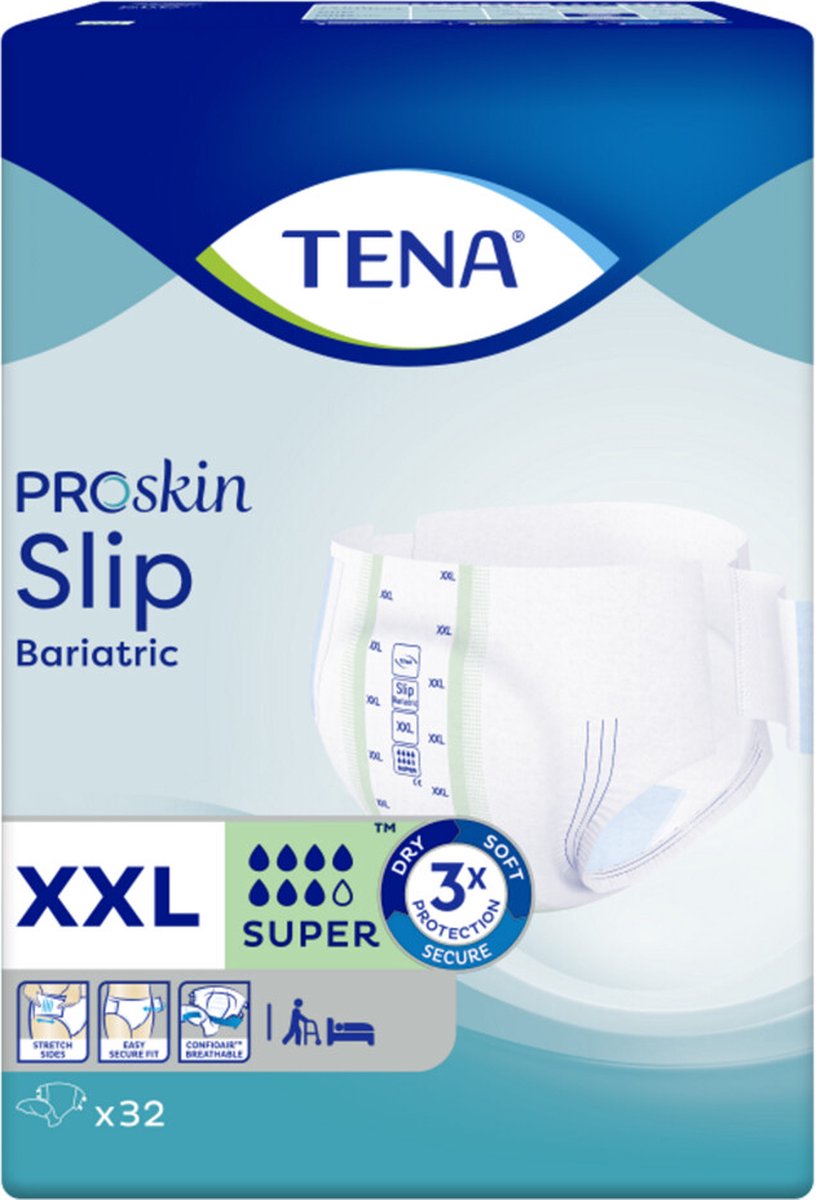 Goedkoopste Tena Slip Super XXL (Bariatrisch) - 2 pakken van 32 stuks
