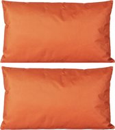 6x Bank/sier kussens voor binnen en buiten in de kleur oranje 30 x 50 cm - Tuin/huis kussens