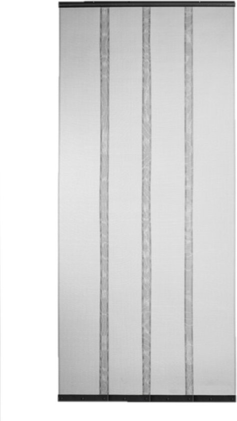 Lamellen vliegen/insecten gordijn zwart 100 x 230 cm - Vliegengordijnen met klittenband bevestiging