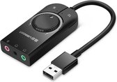 UGREEN USB naar 3.5mm Jack Adapter met Geluidregelaar Zwart