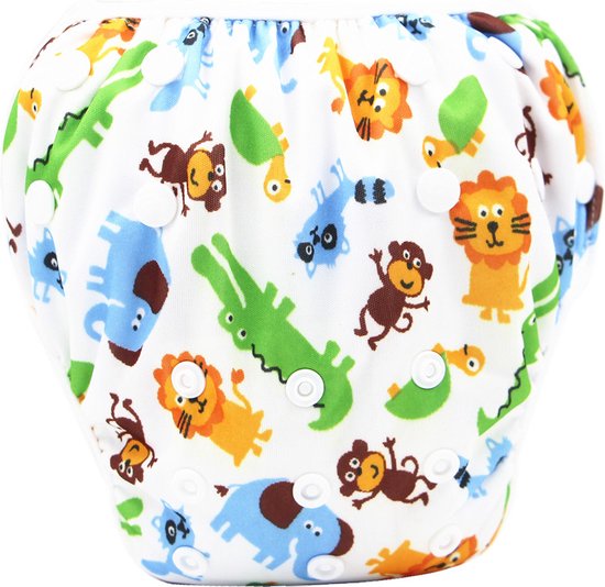 RAMBUX® - Zwemluier - Krokodil - Wasbaar & Verstelbaar - Zwembroek voor Zwembad - Zwemshort Baby & Peuter - 3-15 KG - 0-3 Jaar