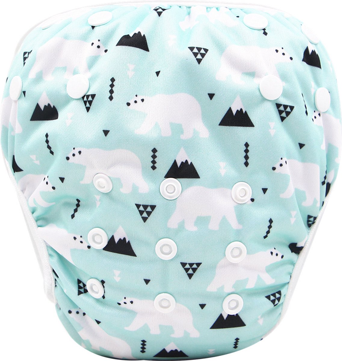 Goedkoopste RAMBUX® - Zwemluier - IJsberen - Wasbaar & Verstelbaar - Zwembroek voor Zwembad - Zwemshort Baby & Peuter - 3-15 KG - 0-3 Jaar