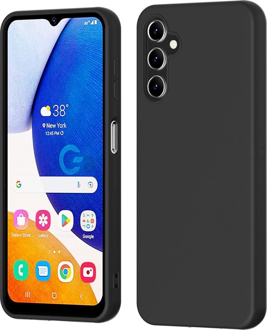 Casemania Hoesje Geschikt voor Samsung Galaxy A14 - Zwart - Siliconen Back Cover