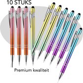 10 stuks luxe Touchscreen Stylus Pen met Balpen | voor telefoon en tablet | Samsung, iPhone iPad Tablet etc. | 10 stuks mix kleur |