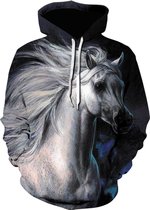 Hoodie paard - Arabier - maat XL - vest - sweater - outdoortrui - trui - sweatshirt - wit - paars
