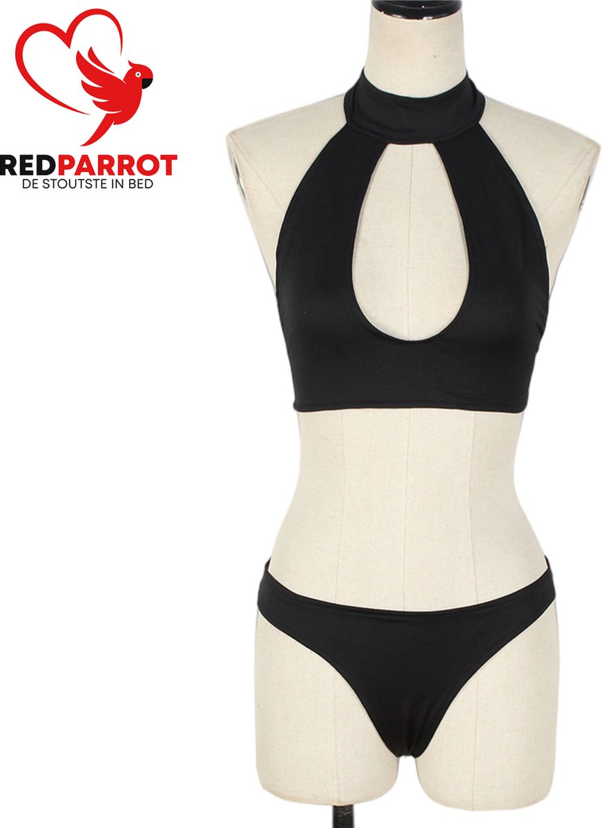 Goedkoopste Erotische Lingerie met Choker kraag | Open BH | Beha en slip | Sexy kleding | Uitdagend | Voor haar | String | S tot en met XXL