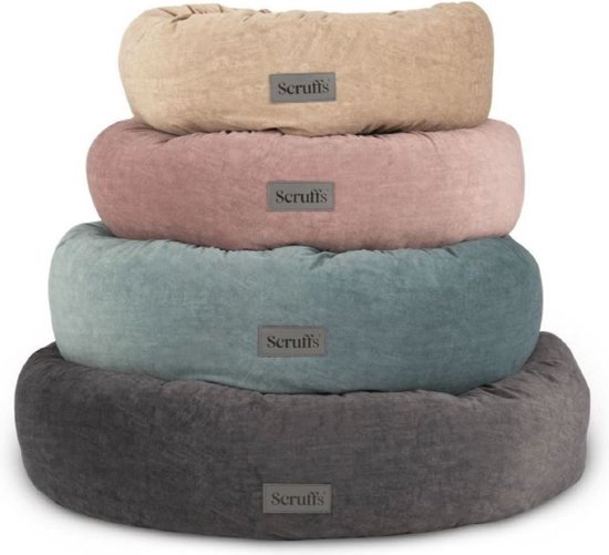 Scruffs Oslo Ringbett (M) – Steingrau, 55 Cm, Samtweich, Mit Recycelter Füllung, Waschbar, Für Hunde