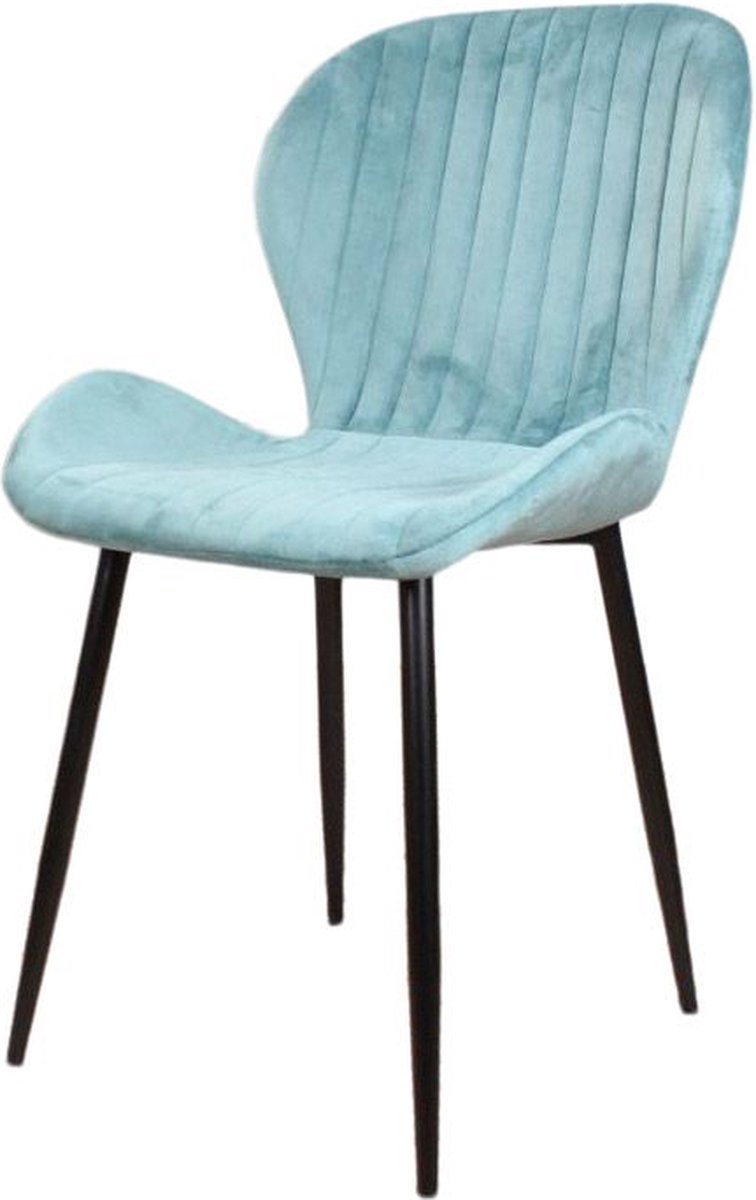 DS4U - Giulia Eetkamerstoel Velvet Petrolblauw - Luxe design - Comfortabele zitting