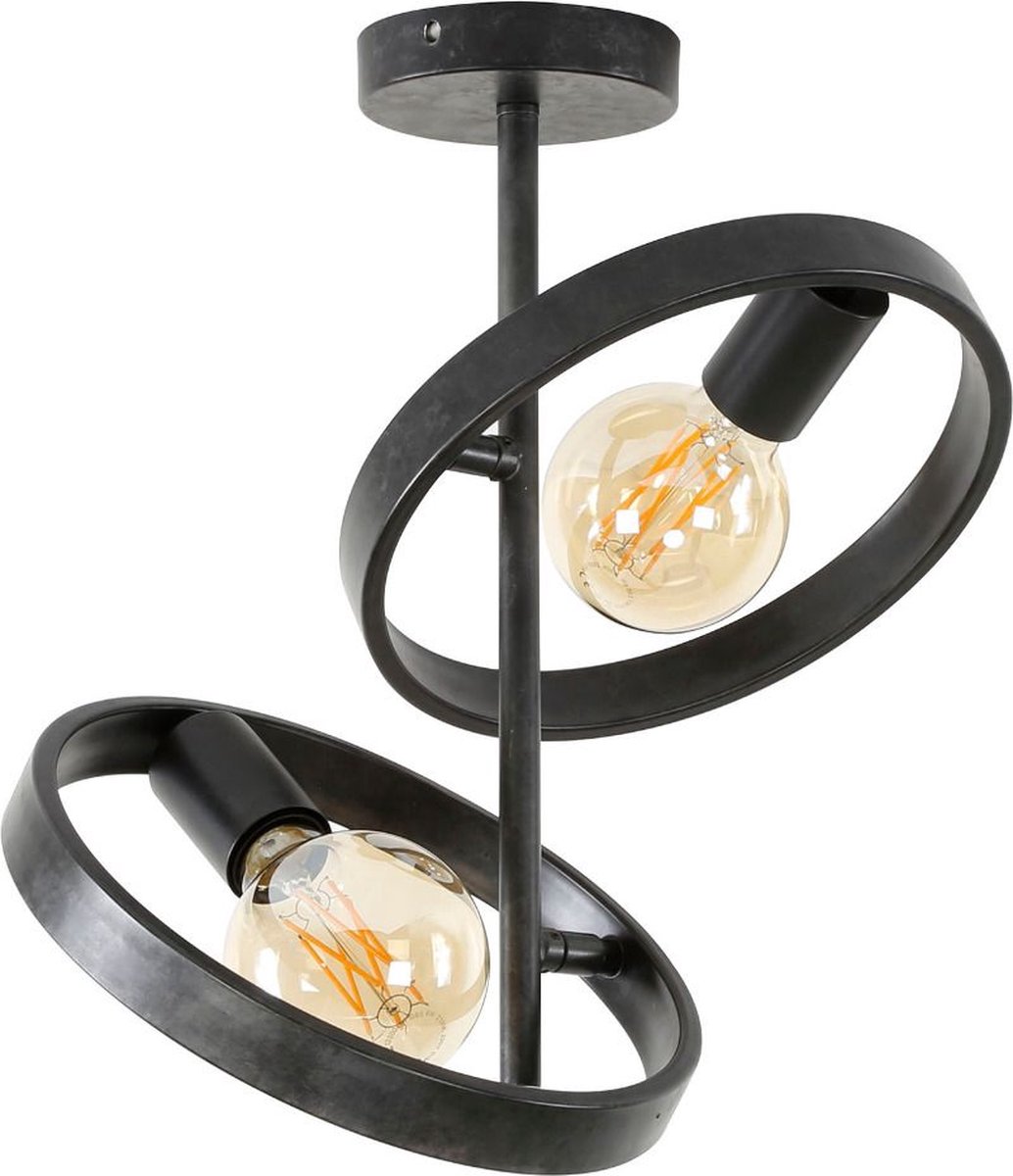 Didier plafondlamp metaal 2L - grijs