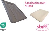 Steff - set - aankleedkussen - bruin taupe - 50x70 cm + aankleedkussenhoes ecru - OEKO-Tex standard 100