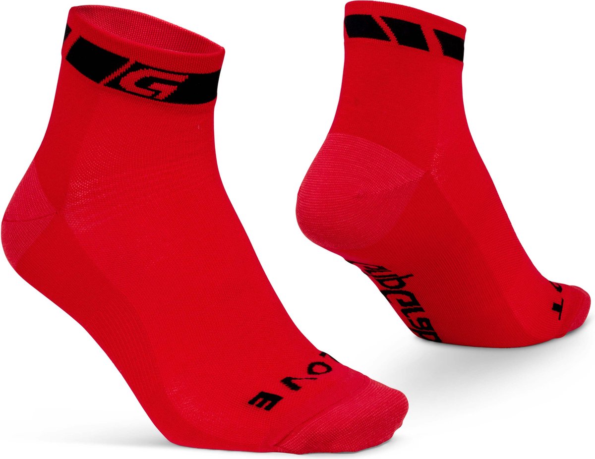 GripGrab - Classic Low Cut Zomer Fietssokken 1 Paar Korte Coolmax Sokken - Rood - Unisex - Maat L (44-47)
