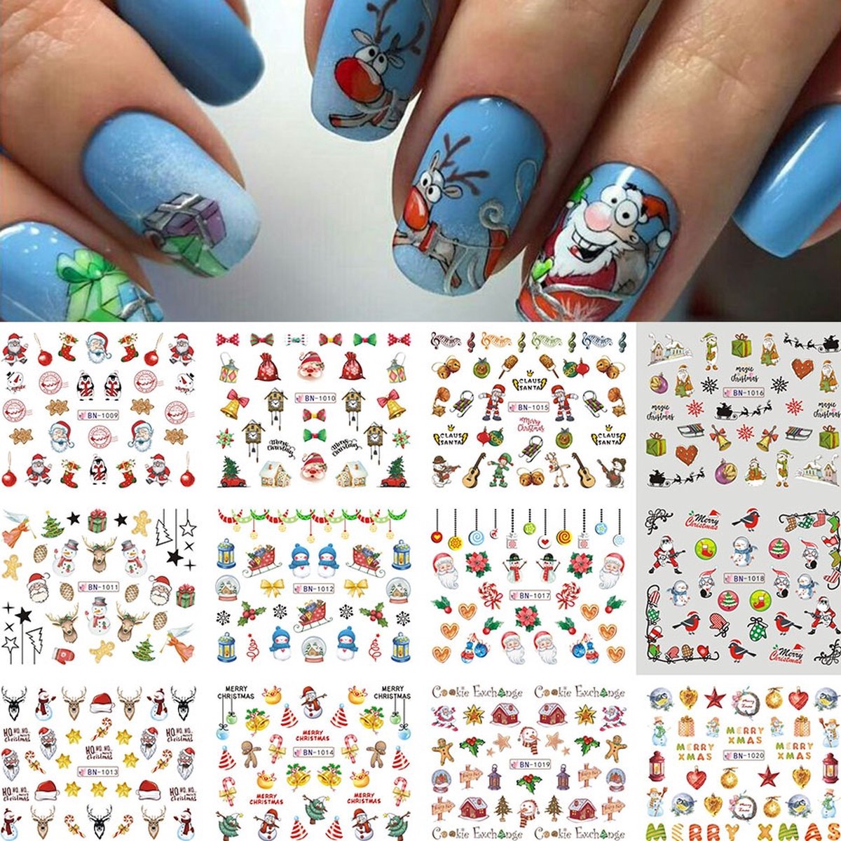 Goedkoopste 8 Stuks Nagelstickers – Engeltjes – Nail Art Stickers – Set van 8 nagelstickers – Engeltjes design – nail art en decoratie – Gemakkelijk aan te brengen – thuisgebruik en salons – Leuke en stijlvolle nagelstickers