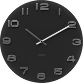 Karlsson Vintage Round - Horloge - Rond - Plastique - Ø35 cm - Noir