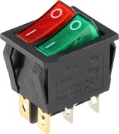 Interrupteur ON-OFF double - 250V - 16A - Rouge / vert