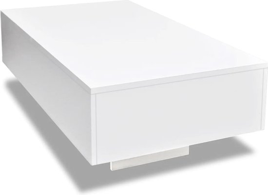 vidaXL Table basse - 85 x 55 x 31 cm - MDF - Blanc brillant