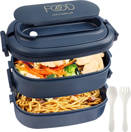 OITUGG Lunchbox Volwassenen: 2-laags Bento Box 1550 ml voor mannen vrouw -  3-vaks... | bol.com