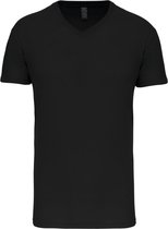 Zwart T-shirt met V-hals merk Kariban maat XXL