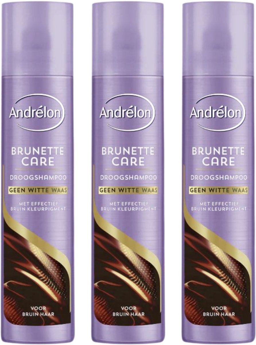 Andrélon Brunette Care Droogshampoo Spray Voor - Bruin Haar - Voordeelbundel - 3 x 245 ml