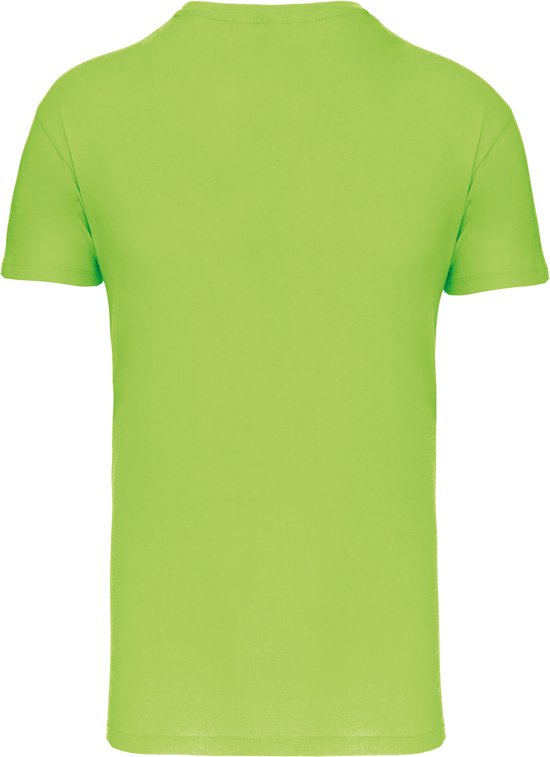 Limoengroen T-shirt met V-hals merk Kariban maat L