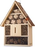 Wildlife Friend® Insectenhotel / Bijenhotel met Schorsdak - Natuurlijk & Weerbestendig, Lieveheersbeestjes, Gaasvliegen, Vlinders & Nesthulp
