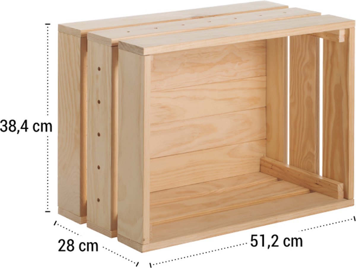 Astigarraga Home box - Modulaire opbergbox in massief hout 28 x 38.4 x 51.2 cm