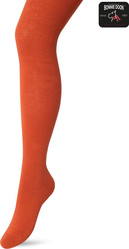 Bonnie Doon Biologisch Katoenen Maillot Meisjes Donker Oranje maat 140/146 - Kinder Maillot - OEKO-TEX gecertificeerd - Bio Cotton Tights - Duurzaam Huidvriendelijk Bio Katoen - Fijne pasvorm - Gladde Naden - Oranje/Rood - Henna - BP053900.246