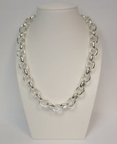 Schakel collier - jasseron - ketting - zwaar massief - zilver - 925dz - sale Juwelier Verlinden St. Hubert - van €695,= voor €591,=