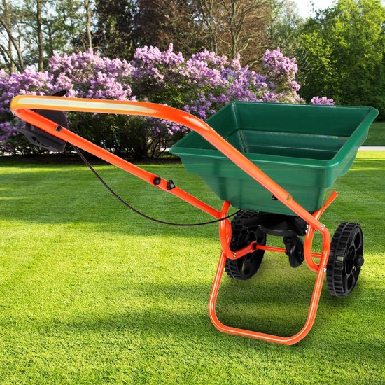 Epandeur à sel, épandeur à engrais, 29 L professionnel roues gonflables, bâche p