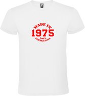 T-Shirt Wit avec Image « Made in 1975 / 100% Original » Rouge Taille XXXXXL